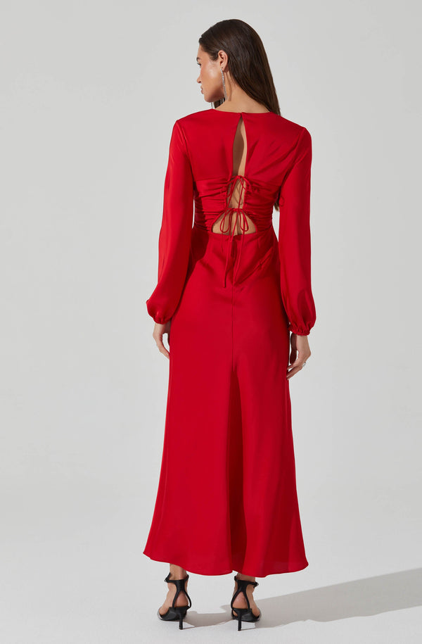 Astr The Label Elyse Satin Maxi Dress