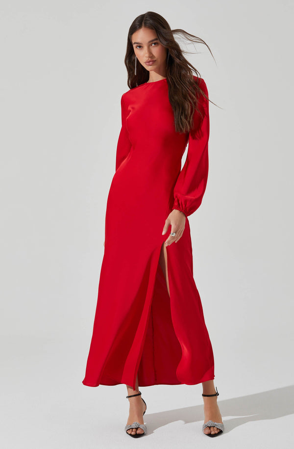 astr the label Elyse Satin Maxi Dress