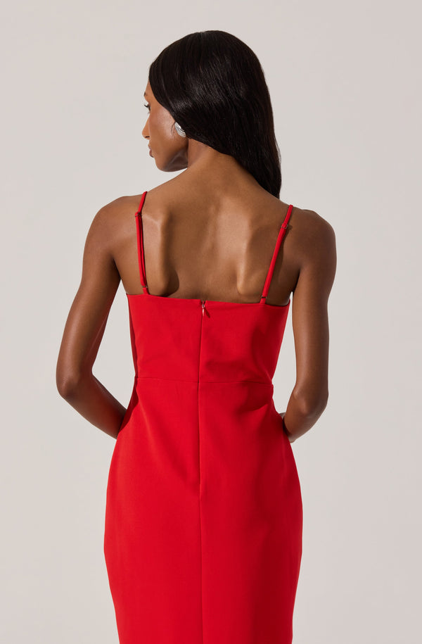 Astr The Label Embellished Bow Detail Midi Dress