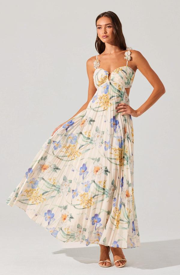 Astr The Label Emese Floral Pleated Maxi Dress