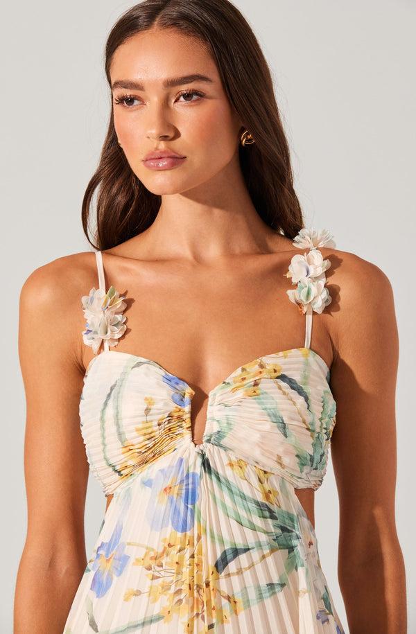 Astr The Label Emese Floral Pleated Maxi Dress