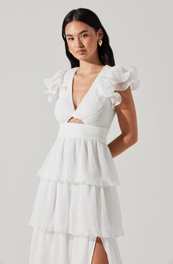 Astr The Label Emporia Tiered Tulle Midi Dress
