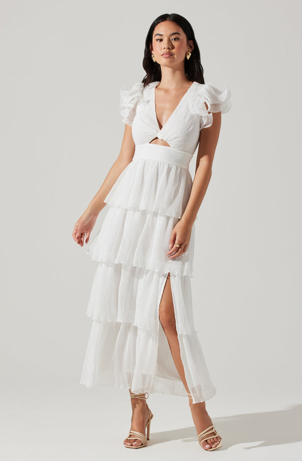 astr the label Emporia Tiered Tulle Midi Dress