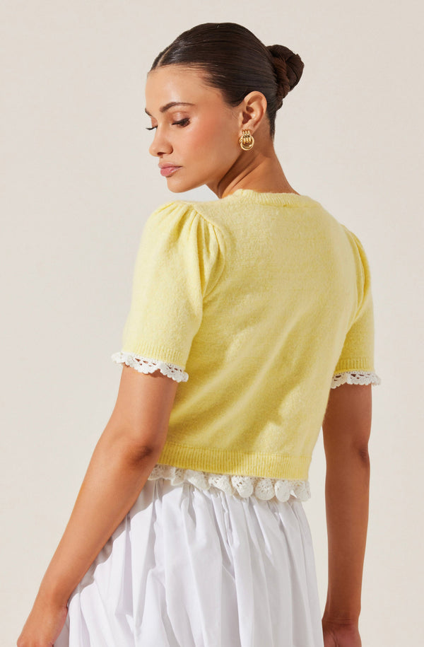 Astr The Label Essy Lace Trim Sweater