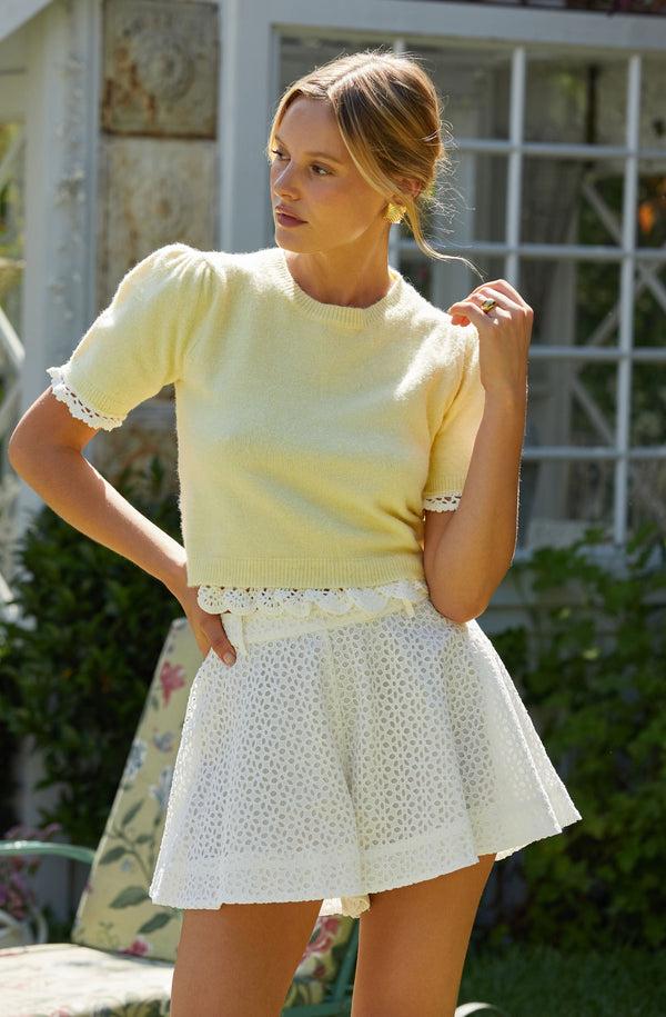 astr the label Essy Lace Trim Sweater