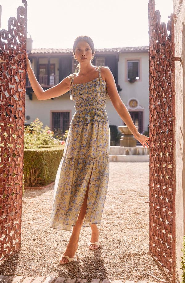 astr the label Ethelind Floral Pleated Maxi Dress