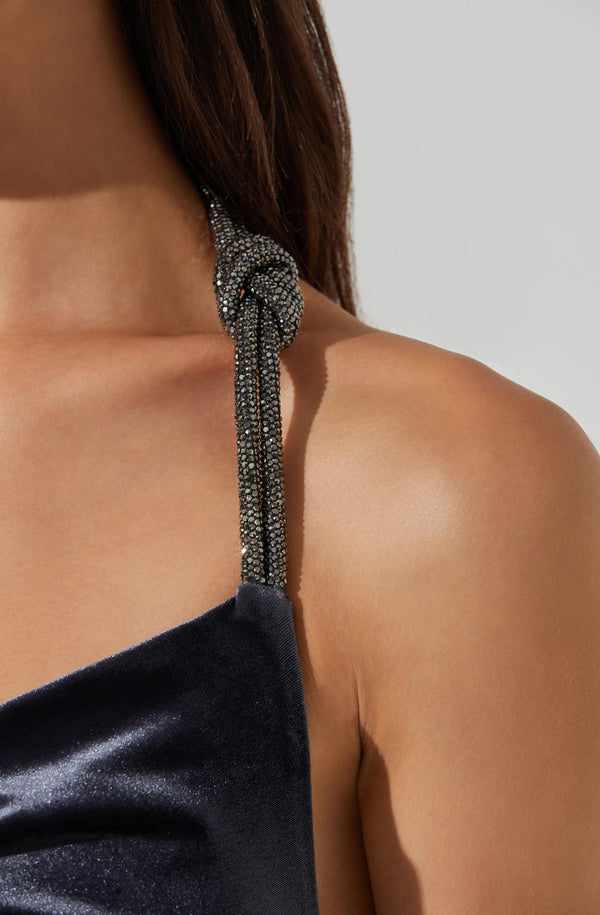 Astr The Label Eugenie Velvet Halter Midi Dress