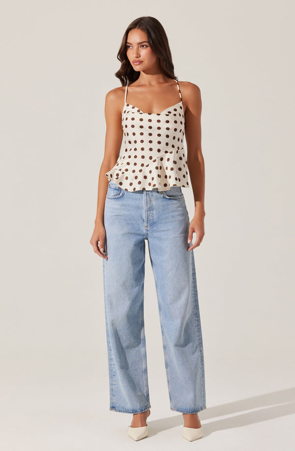 Astr The Label Everli Polka Dot Top
