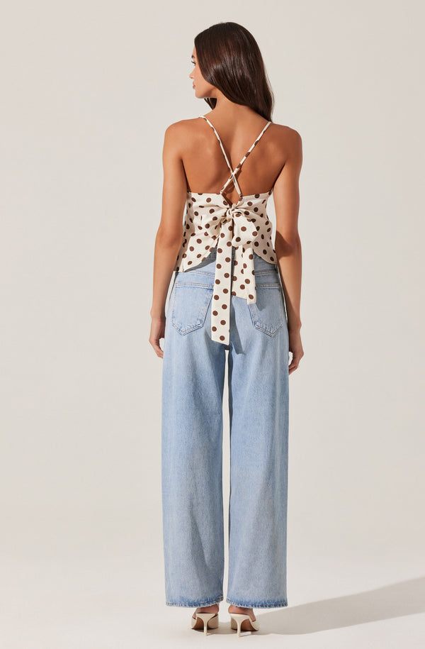Astr The Label Everli Polka Dot Top