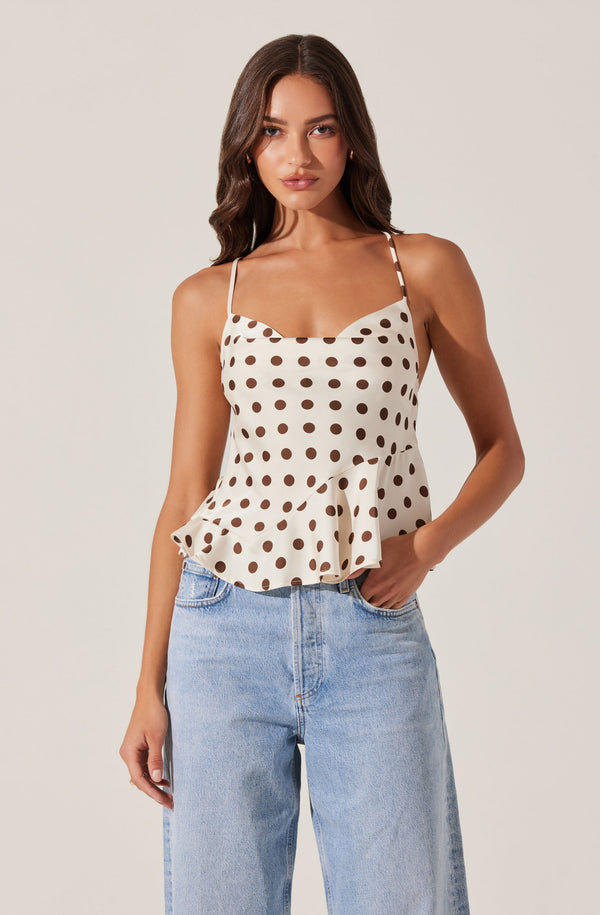 Astr The Label Everli Polka Dot Top