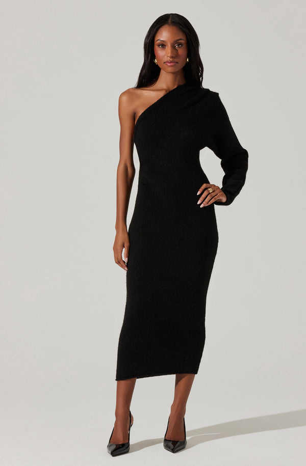 astr the label Finola One Shoulder Sweater Dress