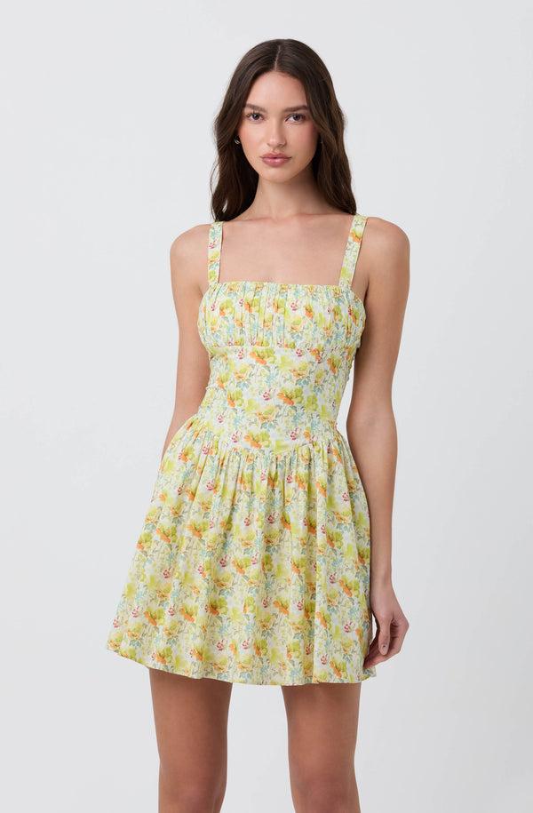 Astr The Label Floral Milkmaid Mini Dress