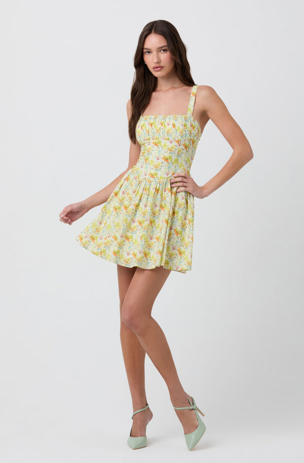 Astr The Label Floral Milkmaid Mini Dress