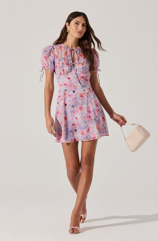 astr the label Floral Puff Sleeve Mini Dress