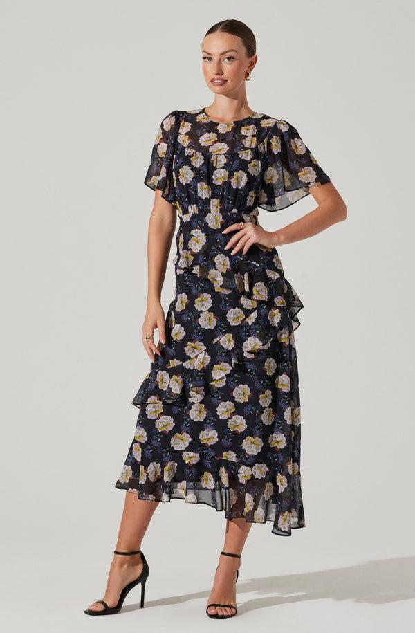 Astr The Label Floramae Floral Midi Dress