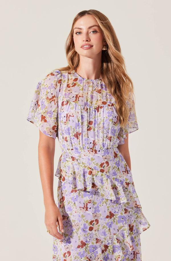 Astr The Label Floramae Floral Ruffle Dress