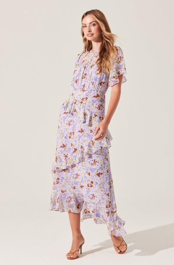 Astr The Label Floramae Floral Ruffle Dress