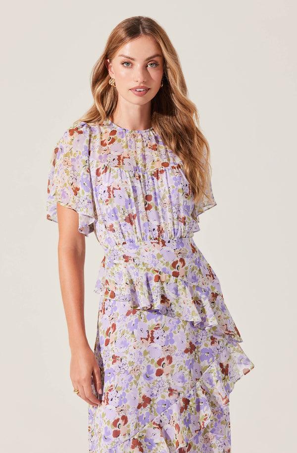 Astr The Label Floramae Floral Ruffle Dress