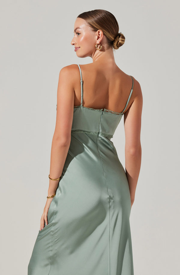 Astr The Label Florianne Satin Maxi Dress