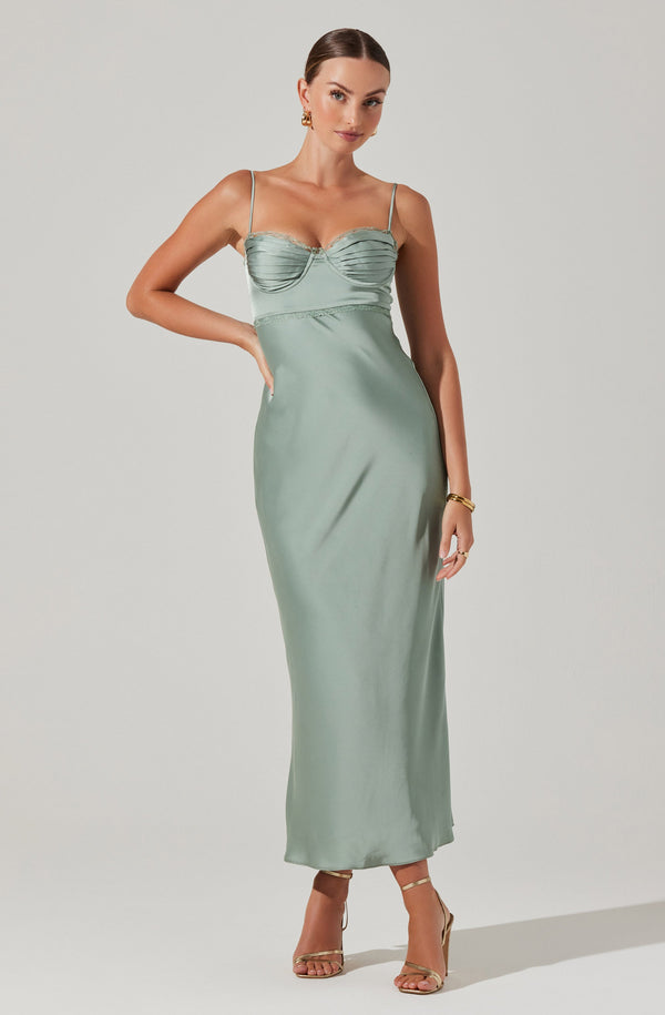 Astr The Label Florianne Satin Maxi Dress