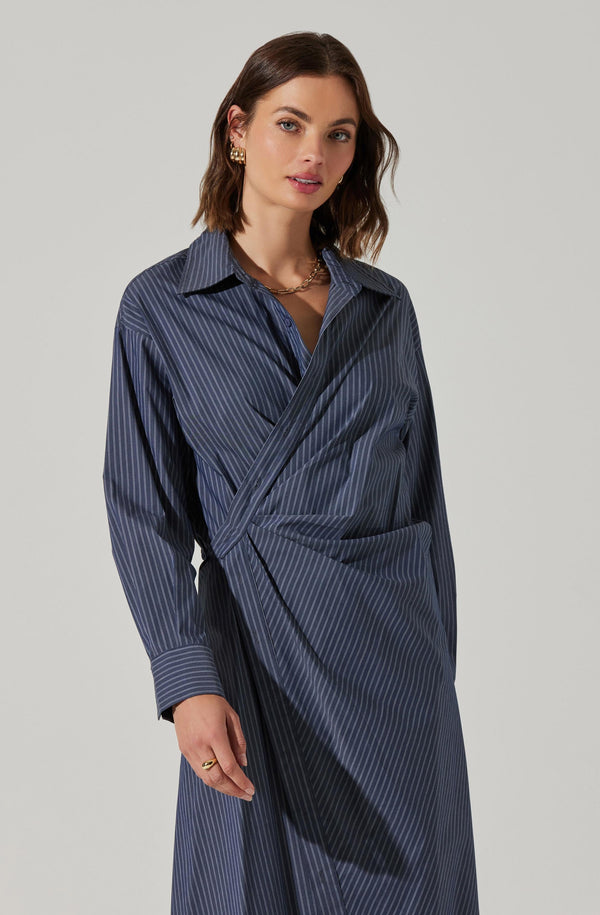 Astr The Label Flykra Asymmetrical Wrap Midi Dress