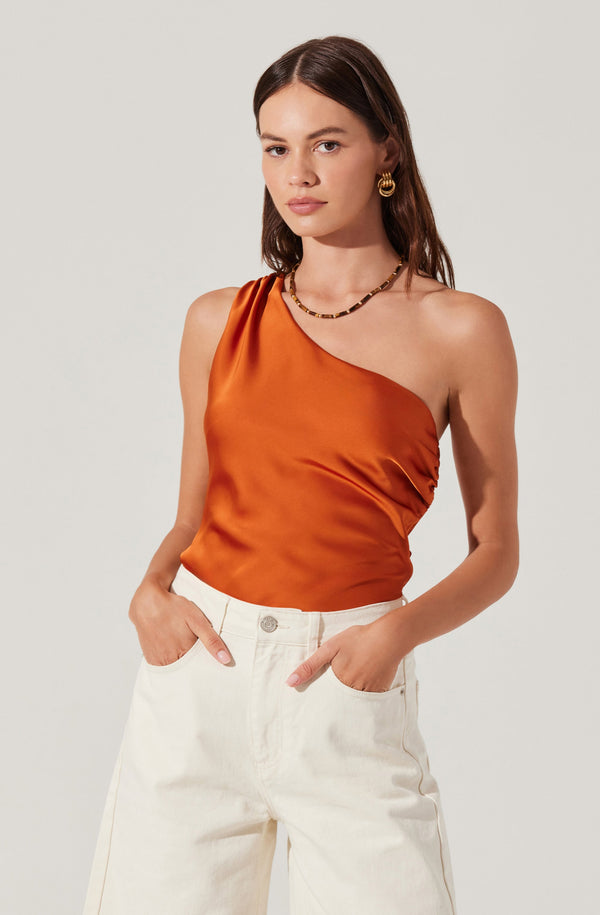 astr the label Francis Satin One Shoulder Top