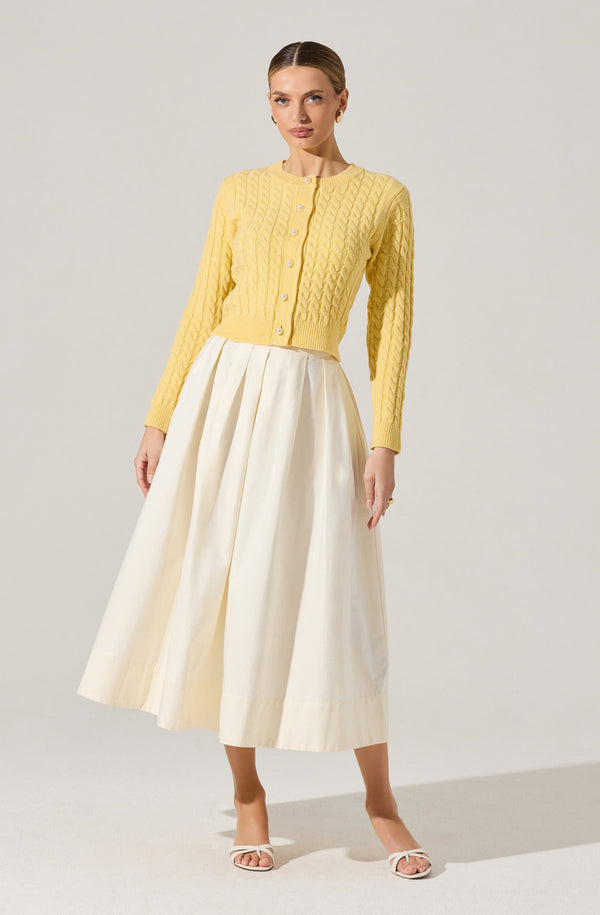 astr the label Full Flared Poplin Midi Skirt