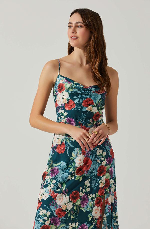 Astr The Label Gaia Floral Midi Dress