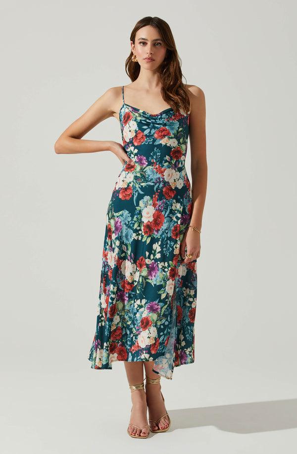 Astr The Label Gaia Floral Midi Dress