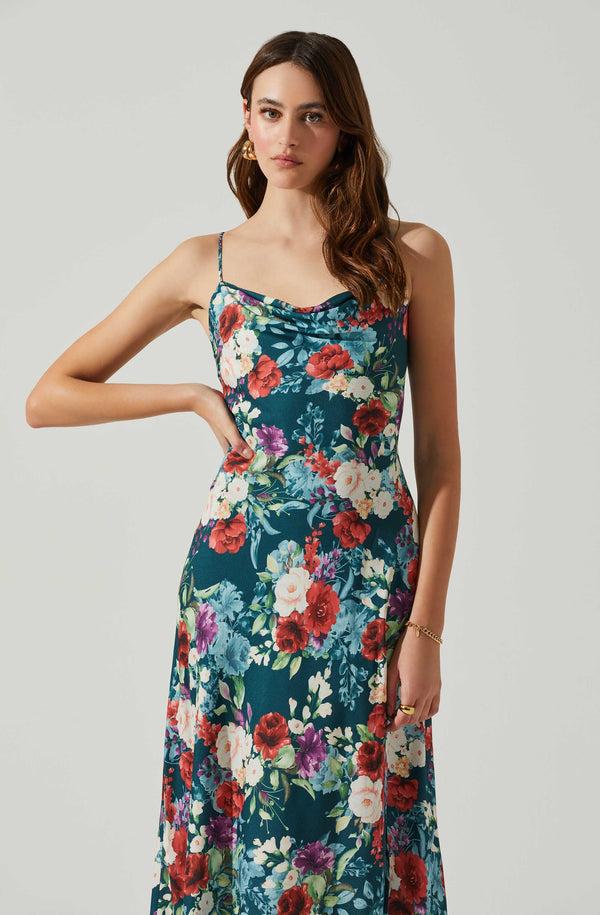 Astr The Label Gaia Floral Midi Dress