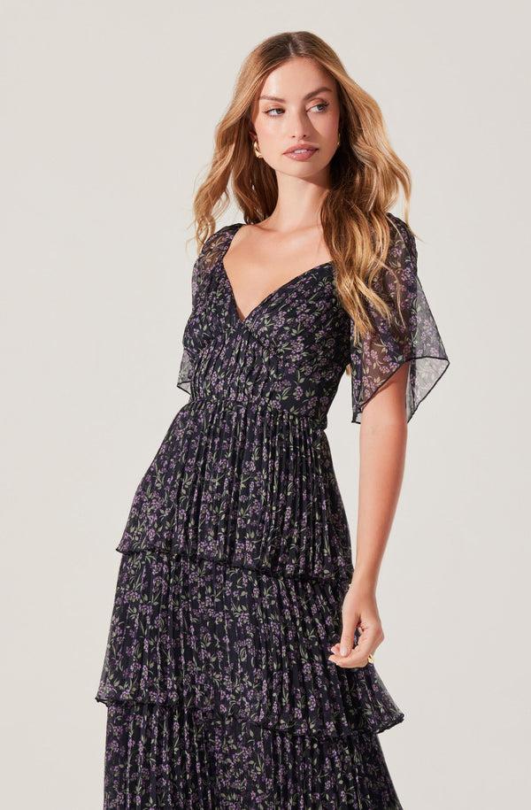 Astr The Label Gracelynn Pleated Tiered Maxi Dress