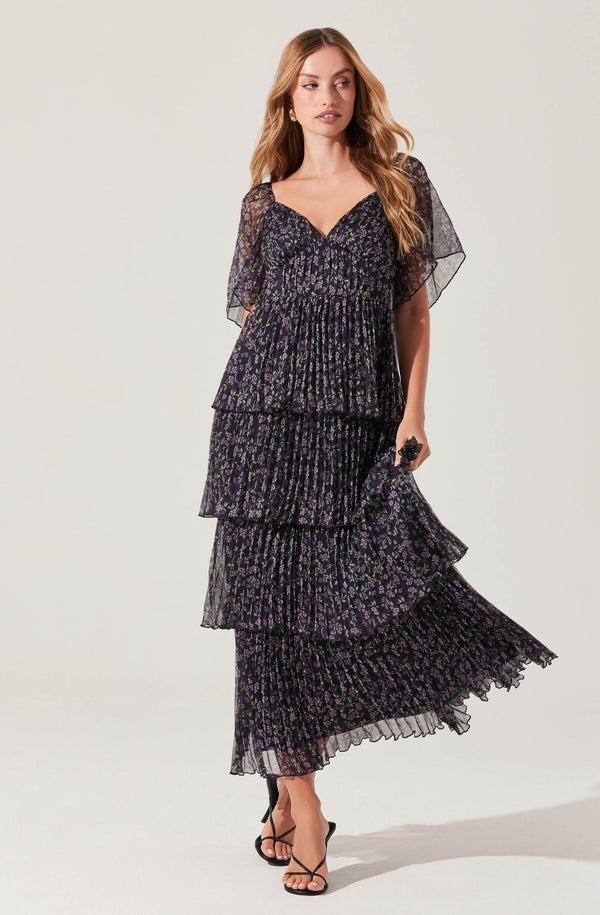 astr the label Gracelynn Pleated Tiered Maxi Dress