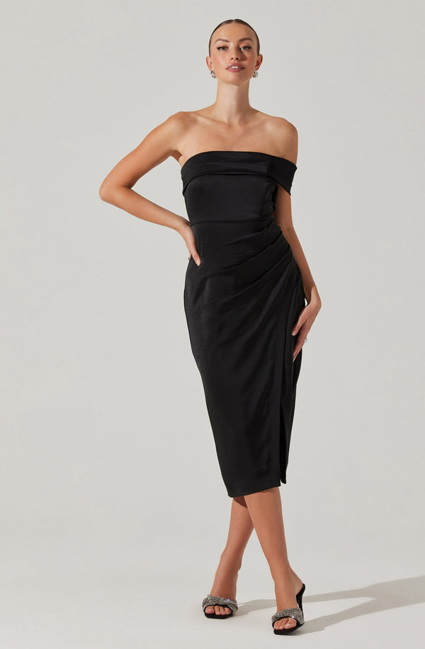 Astr The Label Gwyneria Off Shoulder Midi Dress