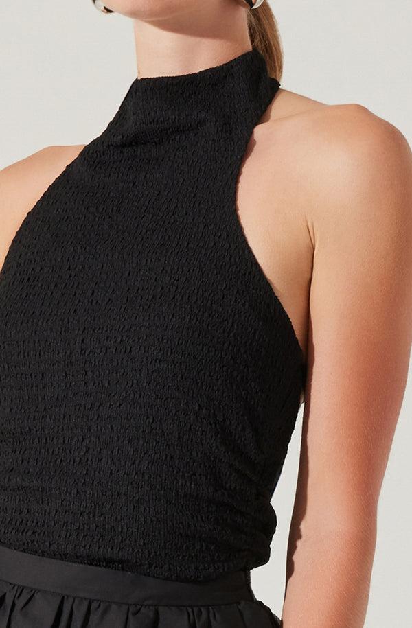 Astr The Label Gwyneth Textured Halter Neck Top