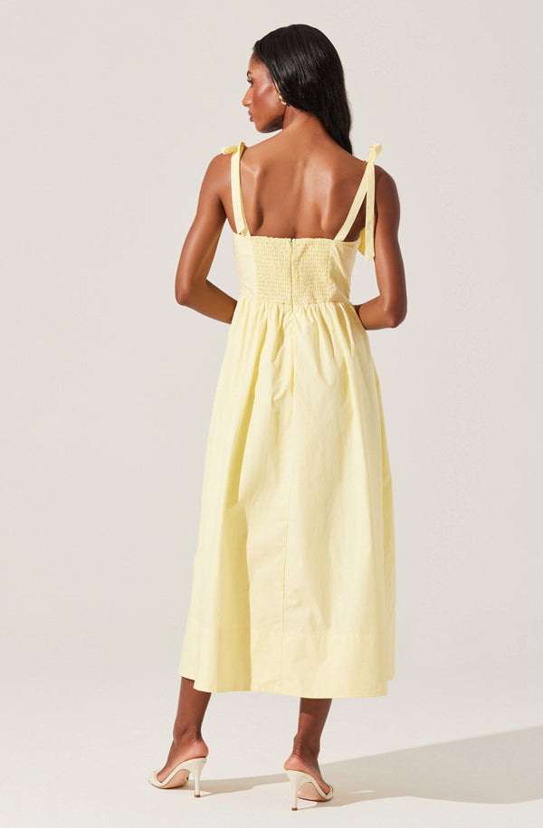 Astr The Label Helia Bow Front Midi Dress