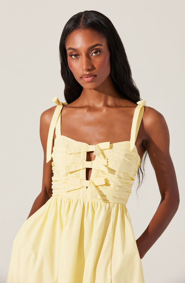 Astr The Label Helia Bow Front Midi Dress