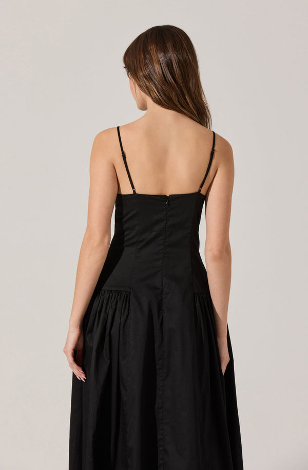 Astr The Label High Square Neck Midi Dress