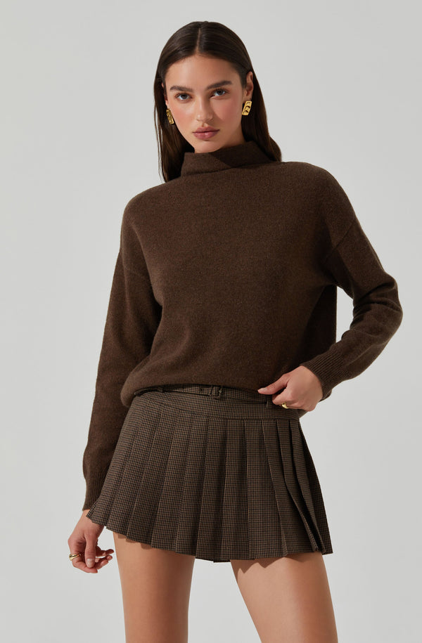 Astr The Label Hina Plaid Pleated Skort