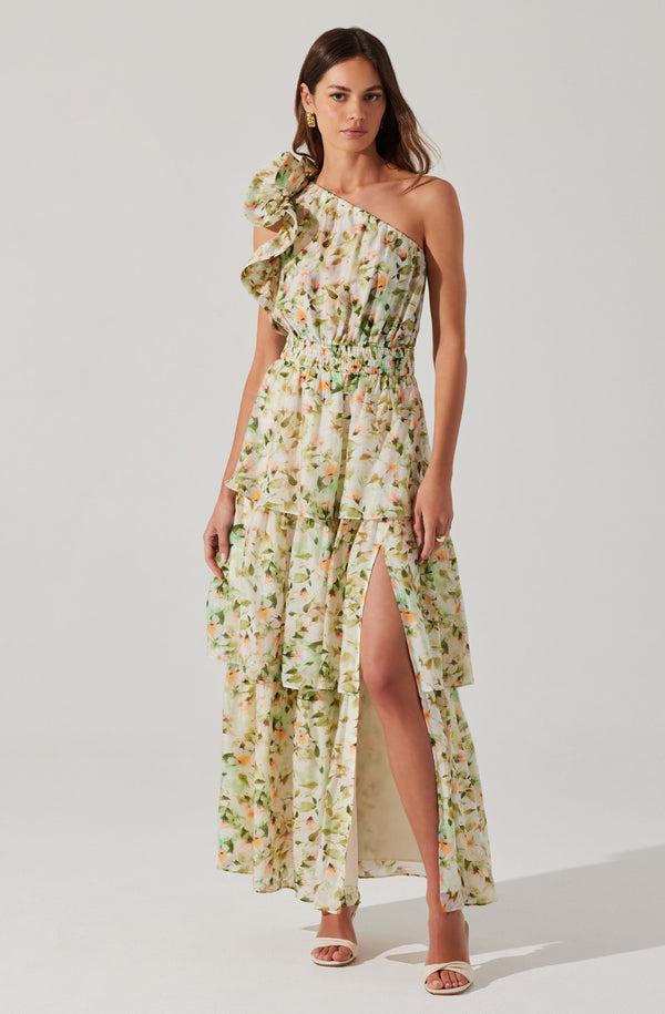 astr the label Imelda One Shoulder Maxi Dress