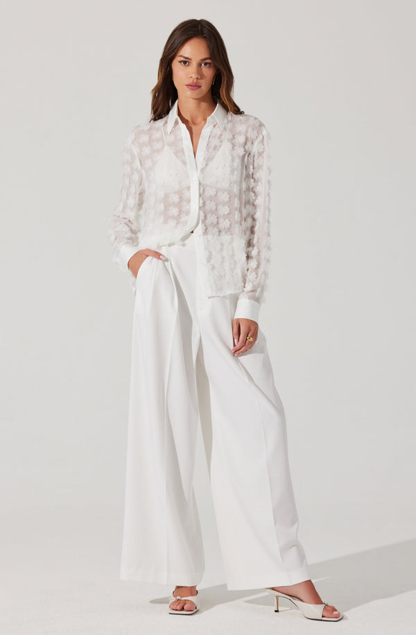 Astr The Label Ioannis 3D Floral Appliqué Shirt