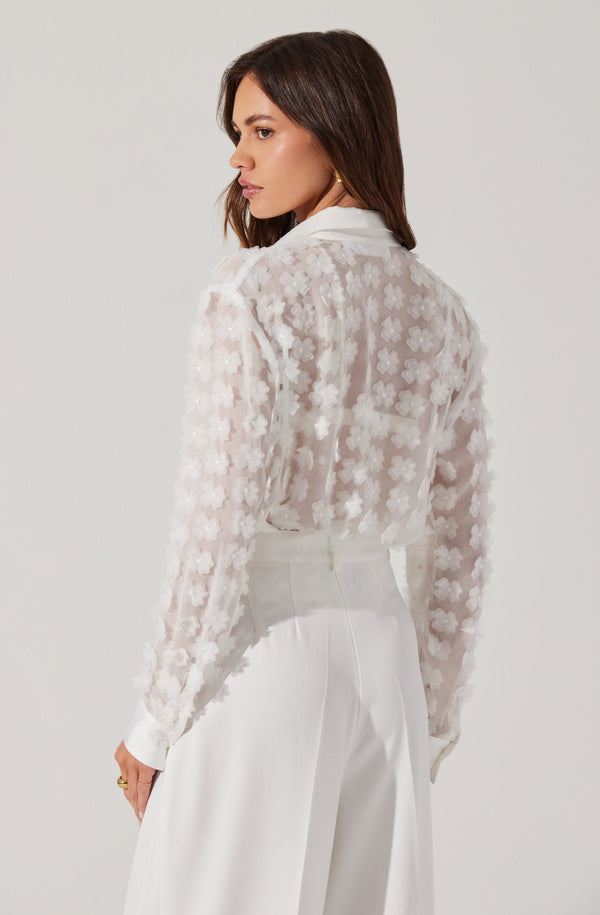 Astr The Label Ioannis 3D Floral Appliqué Shirt