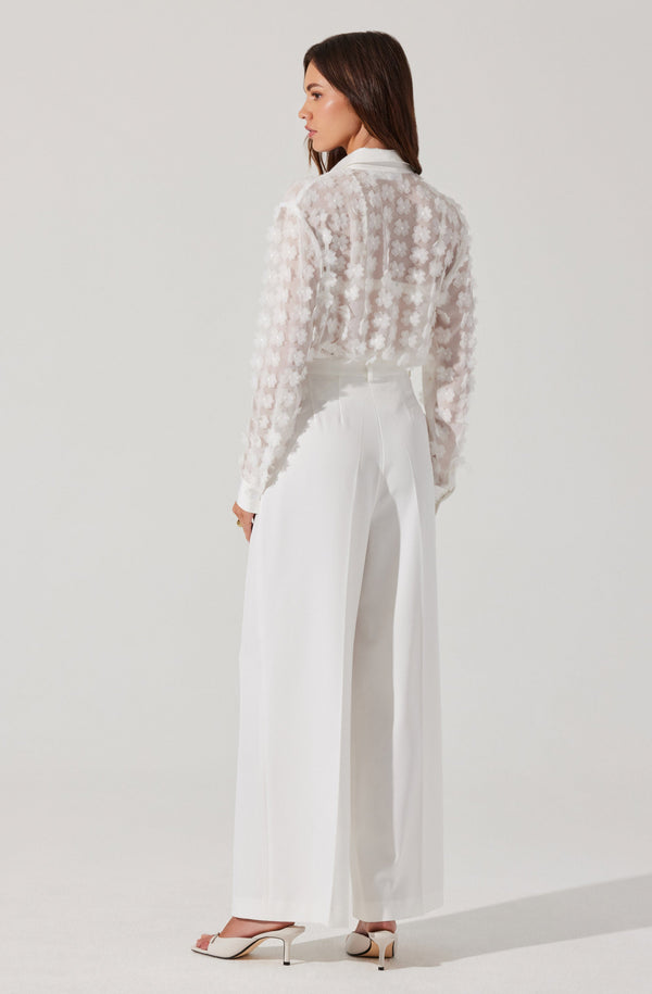 Astr The Label Ioannis 3D Floral Appliqué Shirt