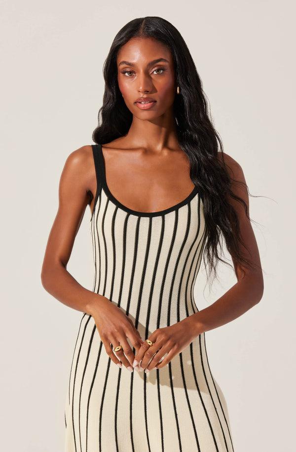 Astr The Label Irecia Stripe Sweater Midi Dress
