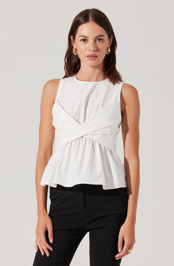 Astr The Label Isela Sleeveless Crossover Top