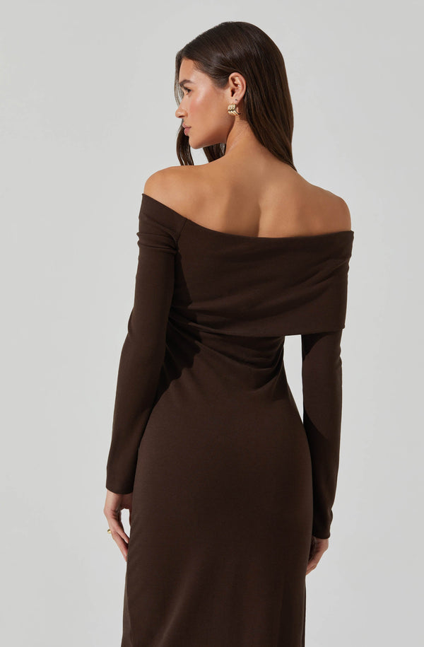 Astr The Label Jada Off Shoulder Midi Dress