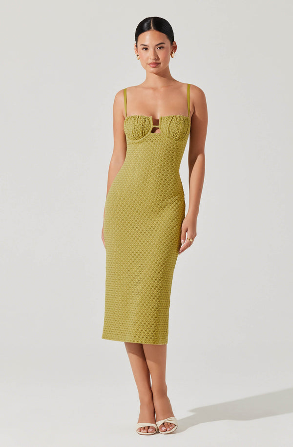 astr the label Jaida Bustier Bodycon Midi Dress