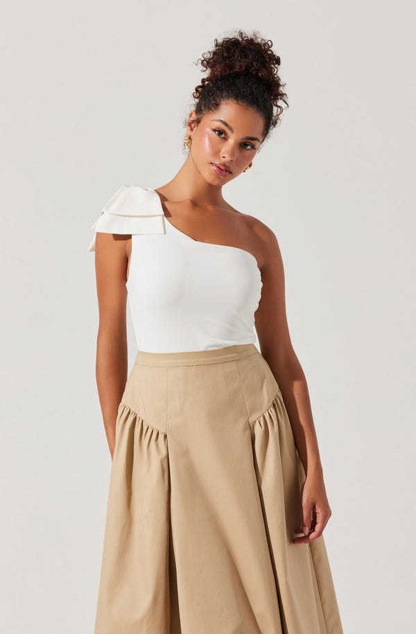 astr the label Jalessa One Shoulder Bow Bodysuit