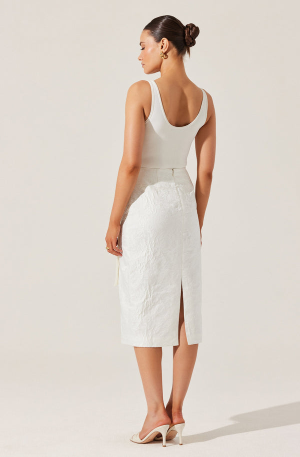 Astr The Label Jazmine Floral Jacquard Midi Skirt