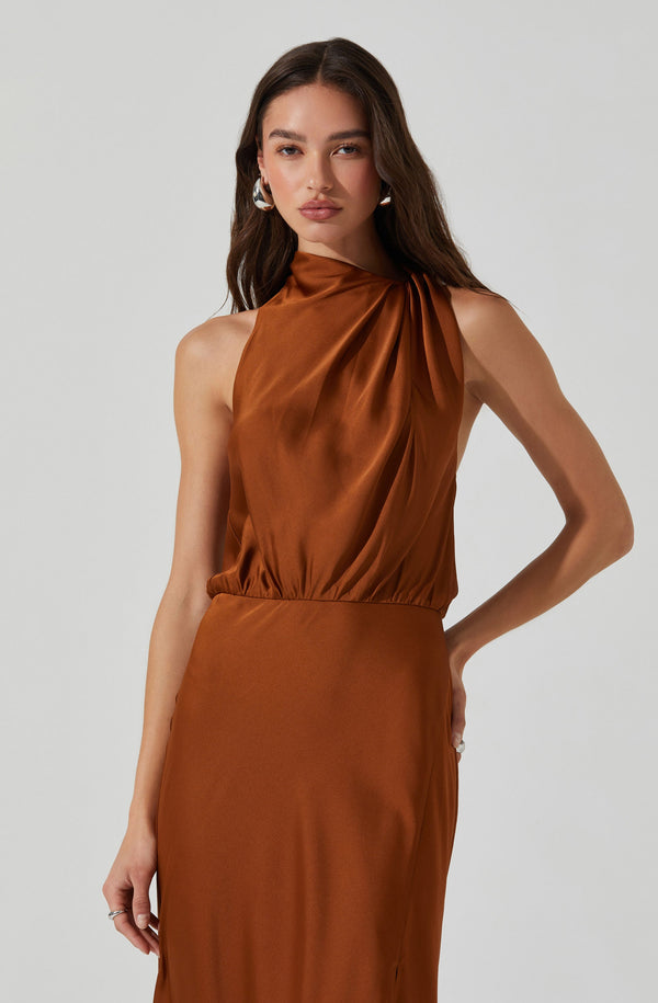 Astr The Label Jelyn Satin Midi Dress