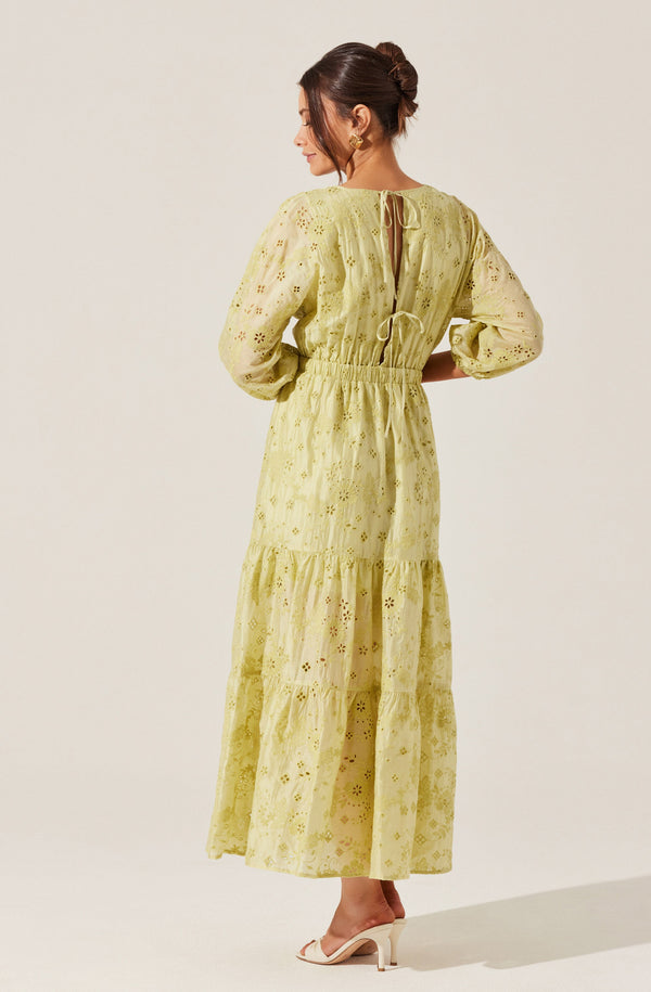 Astr The Label Jesalyn Floral Eyelet Maxi Dress